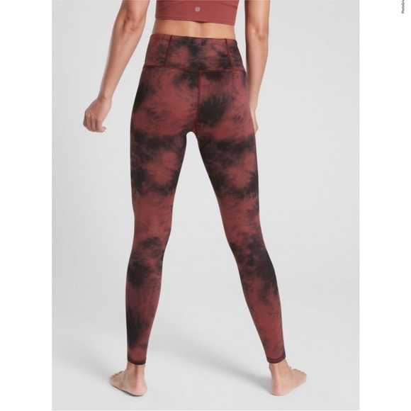 Athleta Pants - Athleta Elation 7/8 Tight In Orchid Pink Ice Dye Red & Black Powervita Leggings
